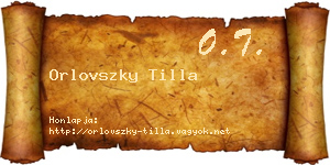 Orlovszky Tilla névjegykártya